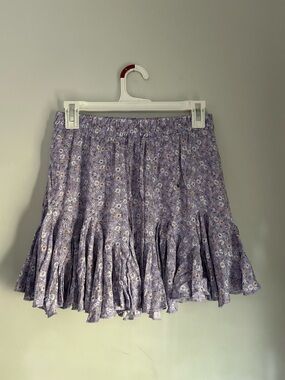 Brand New Lavender Floral Ruffle Mini Skirt - Women